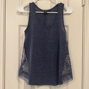Navy Tank Top with Lace Sides